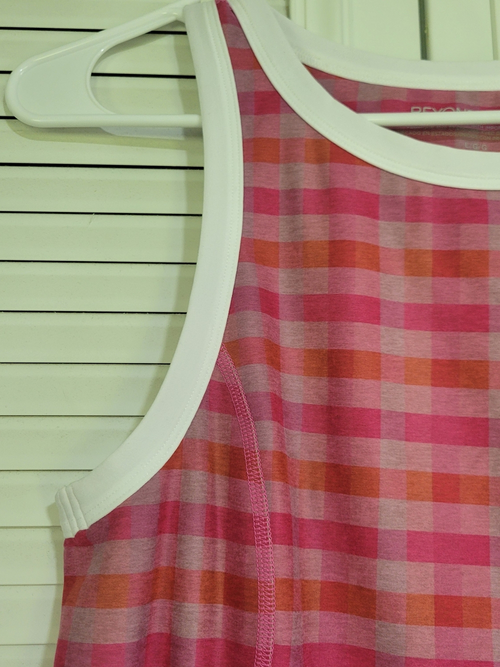 Beyond Yoga Dress Women's Medium Pink Gingham Plaid SoftMark Outlines Athletic - Picture 6 of 11